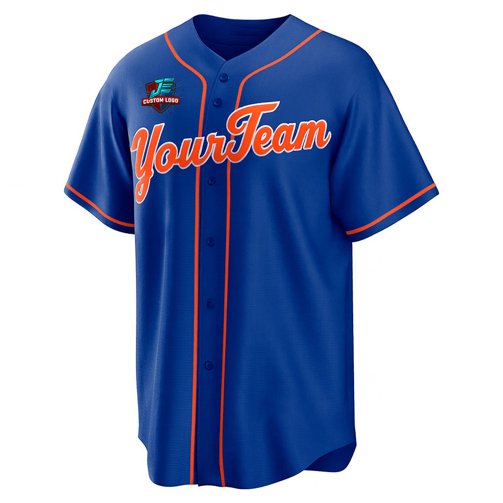 Close-up detail of Custom Royal Baseball Jersey Made By Athletrio