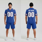 Front and back view of Custom Royal College Jersey with Personalized Name and Number – Athletrio