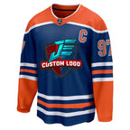 Close-up detail of Custom Royal Hockey Jersey Made By Athletrio