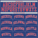 Team name font options for Custom Royal Red-White Basketball Jersey