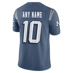 Back view of Custom Storm Blue Football Jersey with Any Name and Number By Athletrio