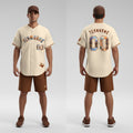 Front and back view of Custom Texas Desert Cream Baseball Jersey with Personalized Name and Number – Athletrio