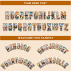 Team name font options for Custom Texas Desert Cream Baseball Jersey