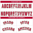 Team name font options for Custom White Alternate Red California Map Baseball Jersey