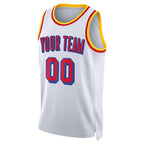 Close-up detail of Custom White Basketball Jersey Made By Athletrio