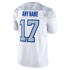 Back view of Custom White Collection Limited Football Jersey with Any Name and Number By Athletrio