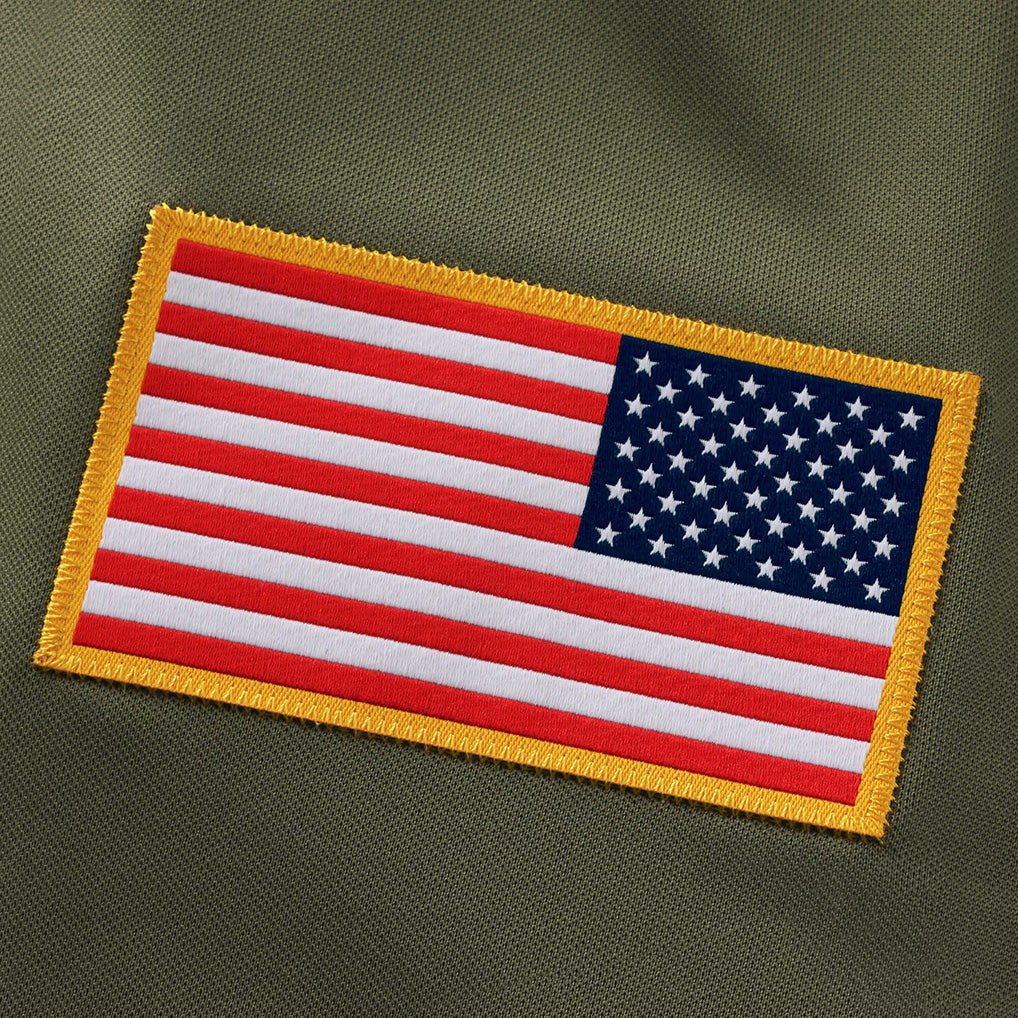 Product details of Custom Olive Collection Limited Football Jersey showing stitched logos, fabric and customization options By Athletrio