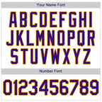 Player name and number font options for Custom White Purple Pinstripe Baseball Jersey