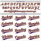 Team name font options for Custom White Purple Pinstripe Baseball Jersey