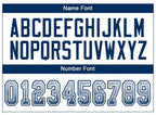 Player name and number font options for Custom White Royal Drift Football Jersey